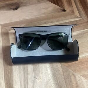 Warby Parker Fletcher 103 Black Square Gray Sunglasses 57-17 145 Case